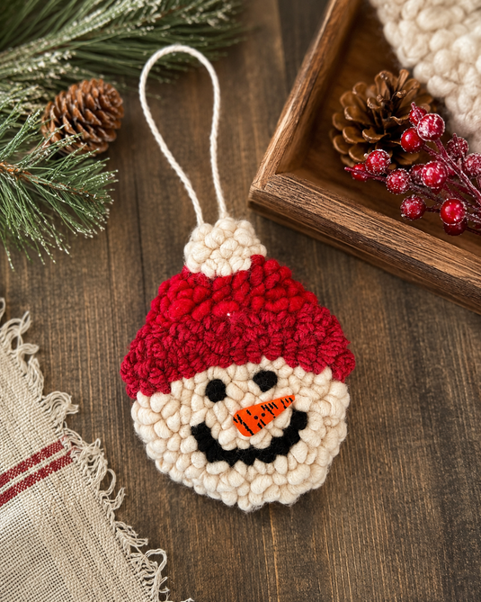 Happy Snowman Face Ornament