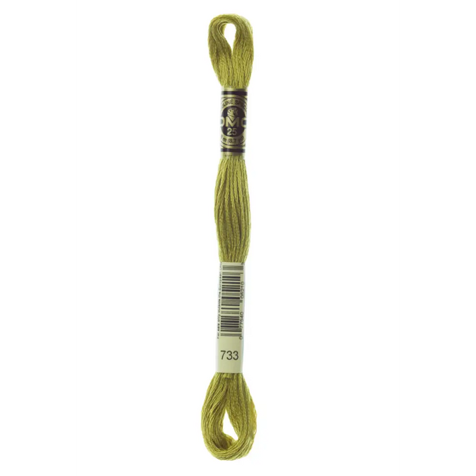 733 Medium Olive Green DMC Floss - Default