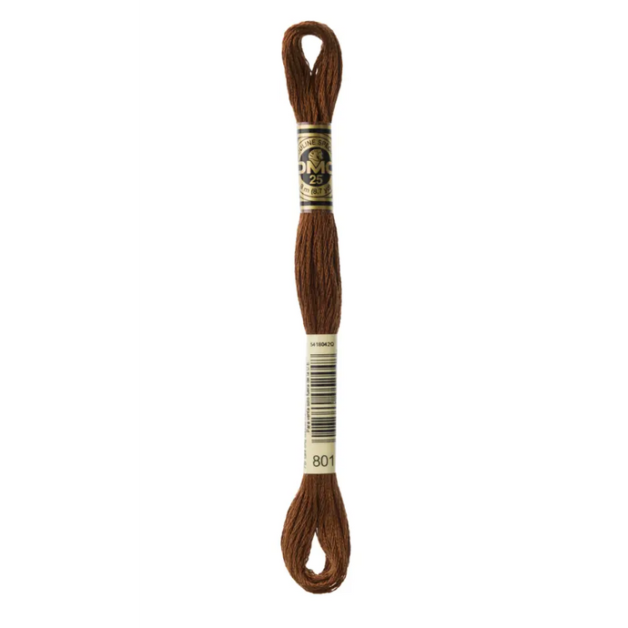 801 Dark Coffee Brown DMC Floss - Default