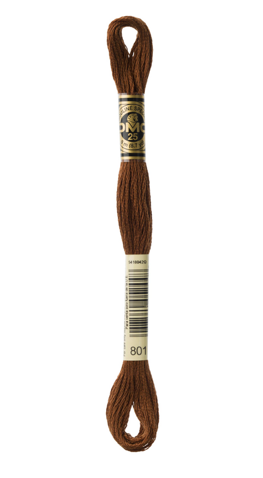 801 Dark Coffee Brown DMC Floss - Default
