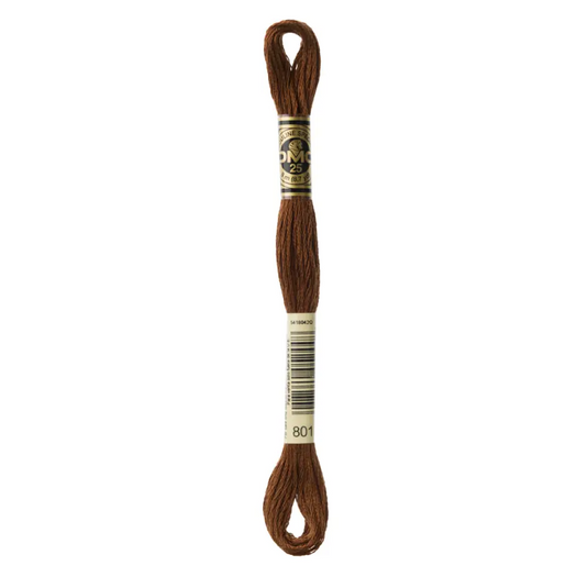 801 Dark Coffee Brown DMC Floss - Default