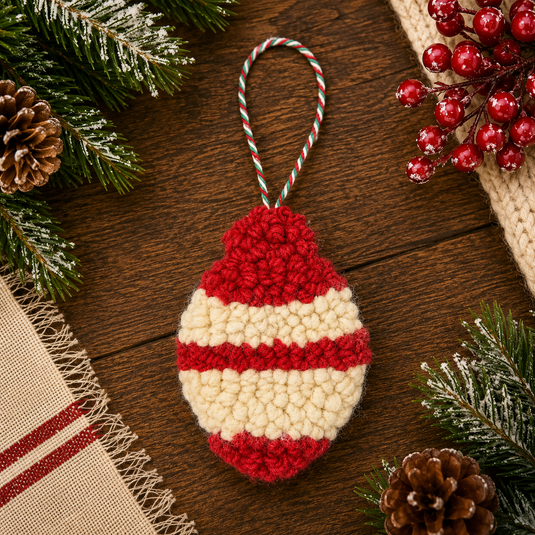 Red and White Stripe Ornament