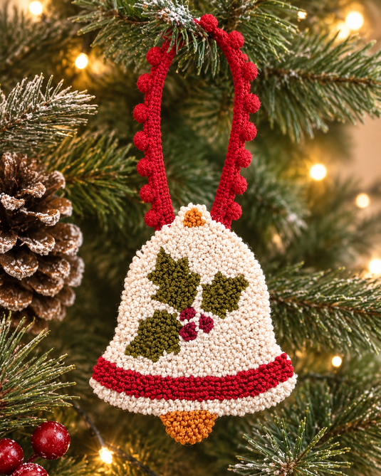 Holly Bell Punch Ornament