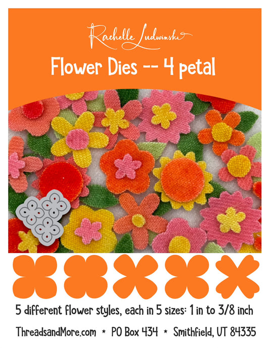 Flower Dies - 4 Petal Flowers