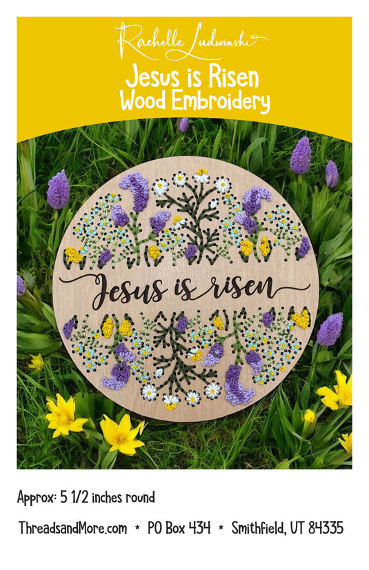 Jesus is Risen Wood Embroidery