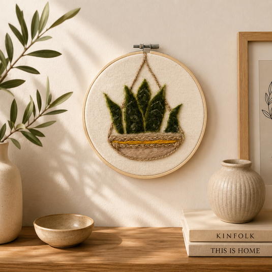 Needle Felted Pot: Snake Plant