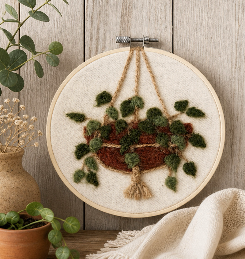 Load image into Gallery viewer, Needle Felted Pot: Vines
