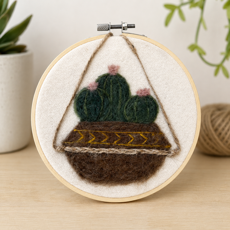 Load image into Gallery viewer, Needle Felted Pot: Cactus
