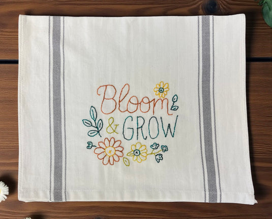 Bloom and Grown Embroidery Towel