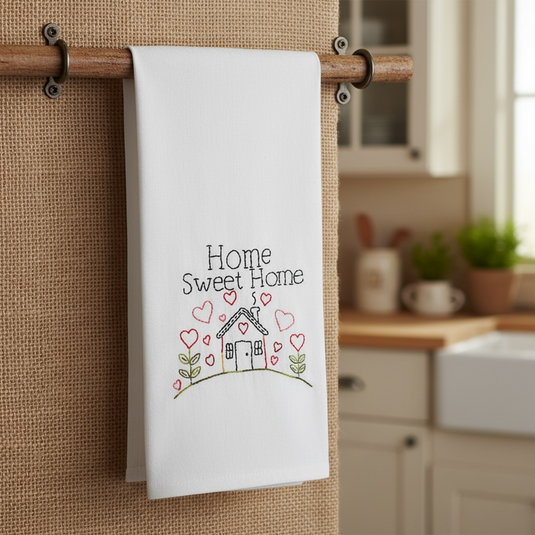 Home Sweet Home Embroidery Towel