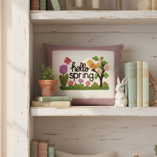 Hello Spring Fine Punch Pillow