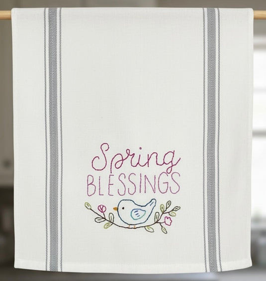 Spring Blessings Embroidery Towel