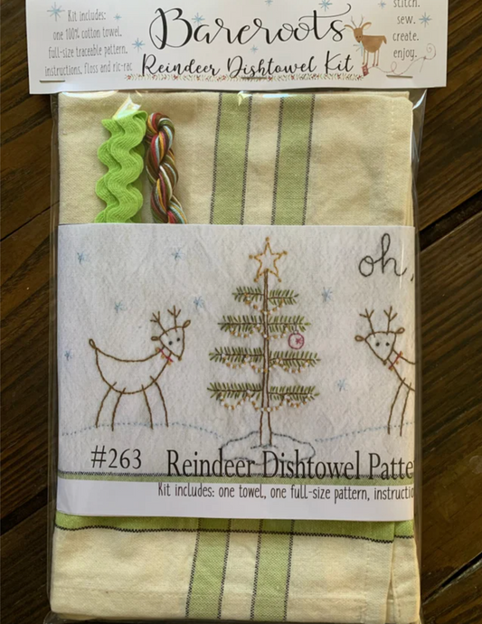 Bareroots Towel- Oh! What Fun! Reindeer Dishtowel #263
