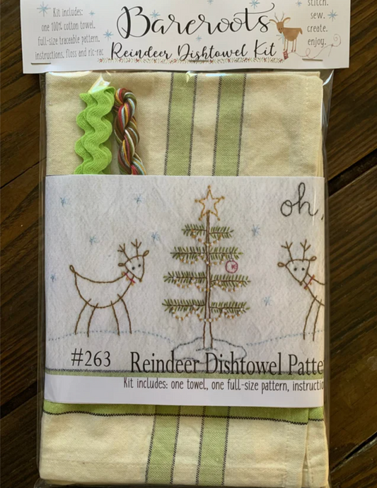 Bareroots Towel- Oh! What Fun! Reindeer Dishtowel 