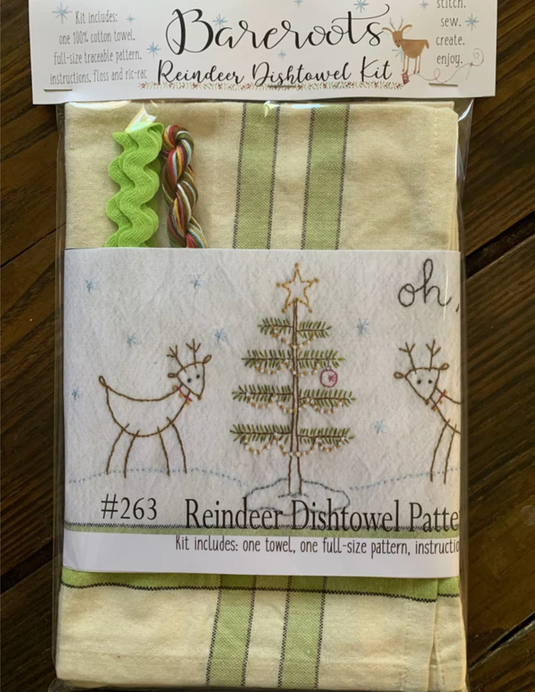 Bareroots Towel- Oh! What Fun! Reindeer Dishtowel 