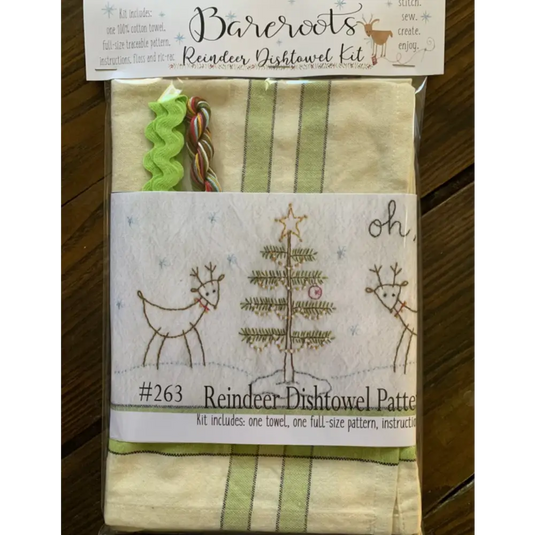 Bareroots Towel- Oh! What Fun! Reindeer Dishtowel 