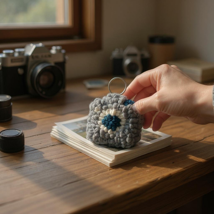 Camera Punch Needle Keychain