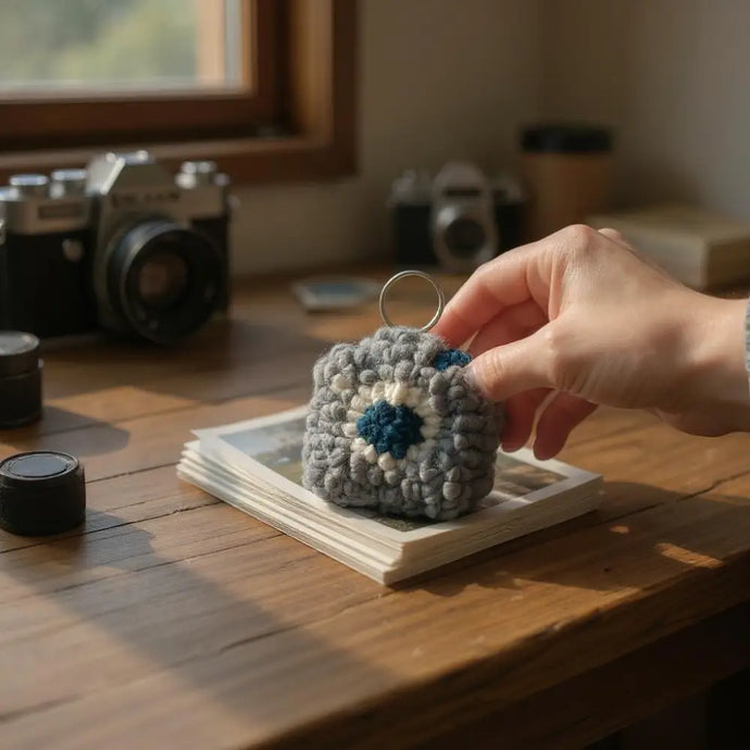 Camera Punch Needle Keychain