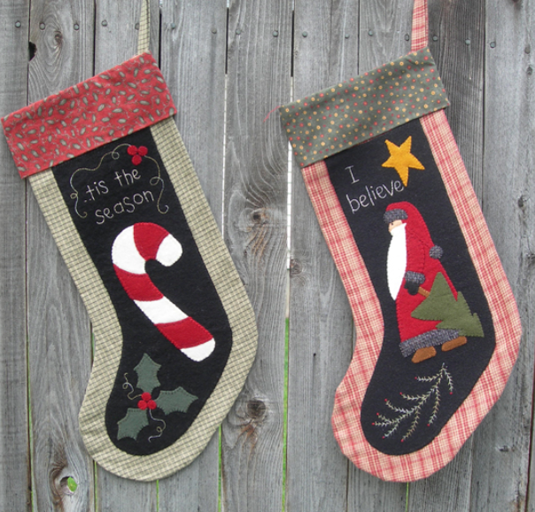 Candy Cane & Santa Stockings - Pattern - Default