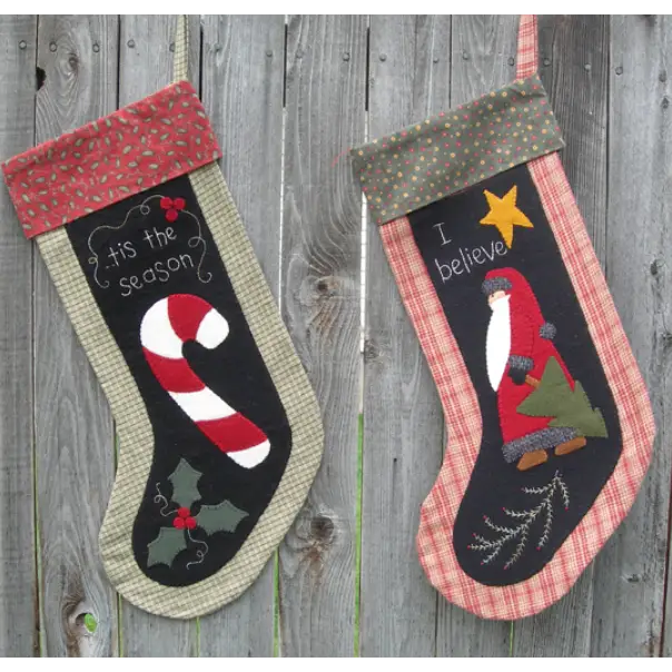 Candy Cane & Santa Stockings - Pattern - Default