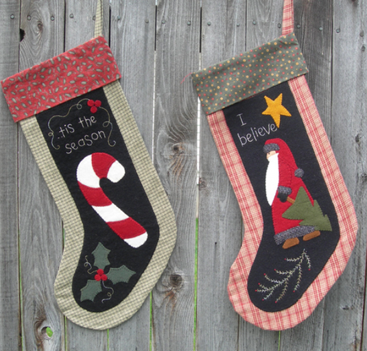 Candy Cane & Santa Stockings - Pattern - Default