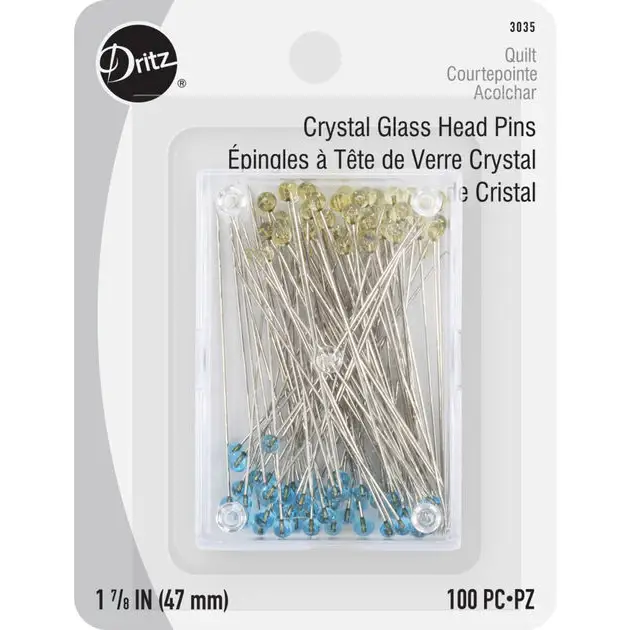 Dritz Crystal glass head pins-long - Regular - Default