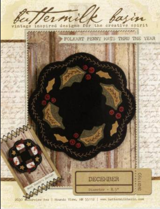 Folkart Penny Mats Thru the Year December - Pattern - Default