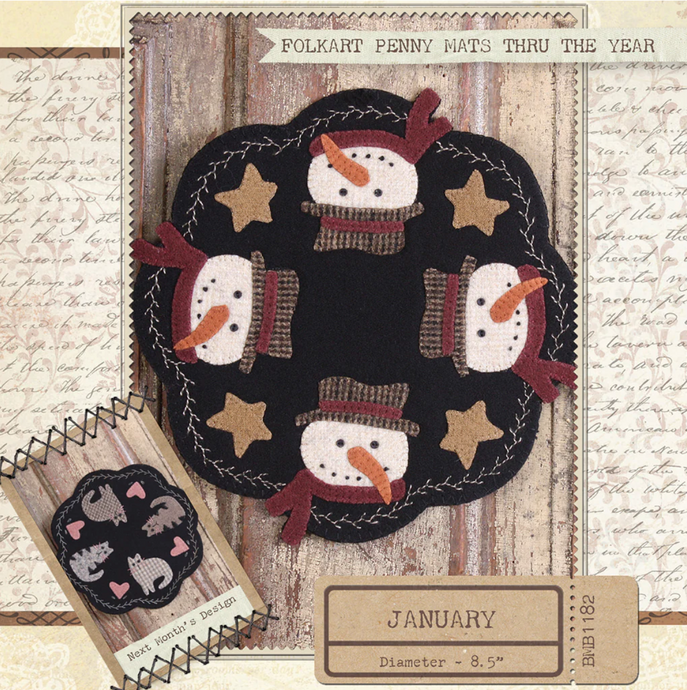 Folkart Penny Mats Thru the Year January - Pattern - Default