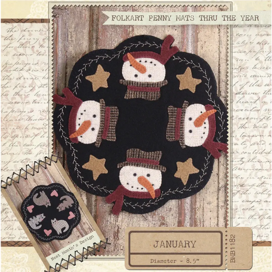 Folkart Penny Mats Thru the Year January - Pattern - Default