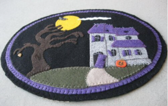 Halloween Haunted House Penny Rug - Pattern - Default