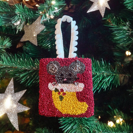 Mouse Stocking Punch Ornament