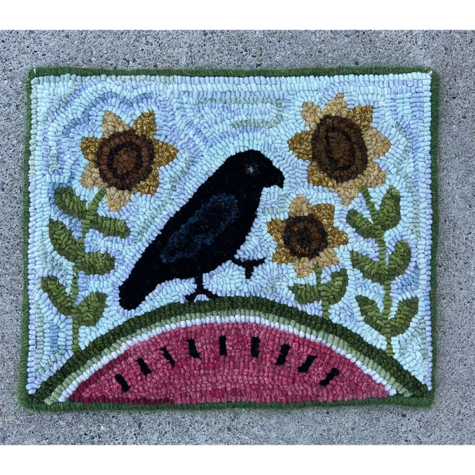 Rug Hooking: August - Crow About Summer