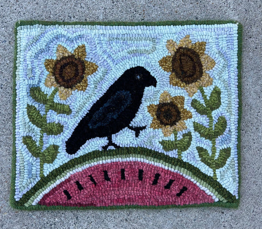 Rug Hooking: August - Crow About Summer