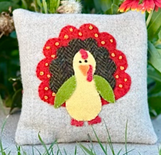 Turkey Feathers Pincushion - Kit with Pattern - Default