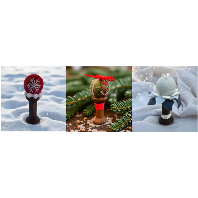 Winter Spool Pincushion Collection