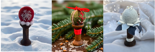 Winter Spool Pincushion Collection