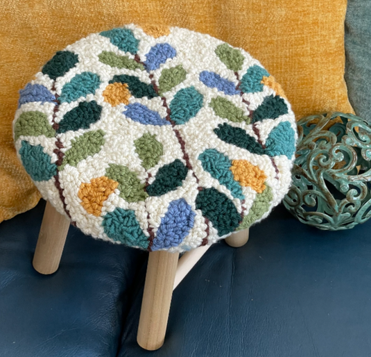 Leaves and Berries Stool Cover Punch